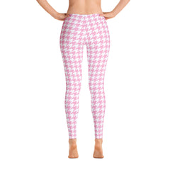 ELEVATED ESSENTIALS, THE PERFECT LEGGING PINK WHITE HOUNDSTOOTH