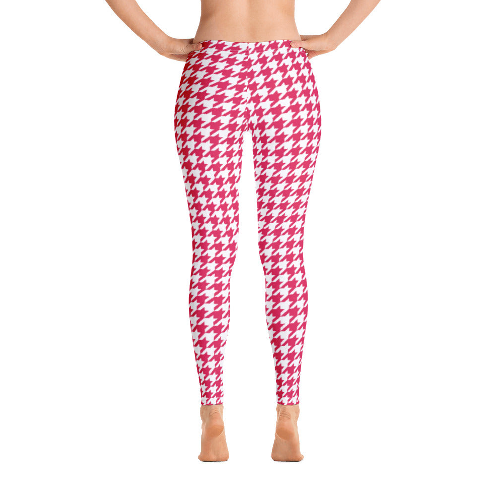ELEVATED ESSENTIALS, SLIM AND SCULPT LEGGING RETRO RED HOUNDSTOOTH