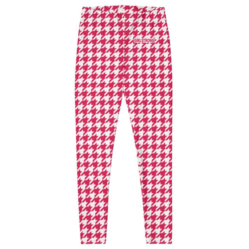 ELEVATED ESSENTIALS, SLIM AND SCULPT LEGGING RETRO RED HOUNDSTOOTH