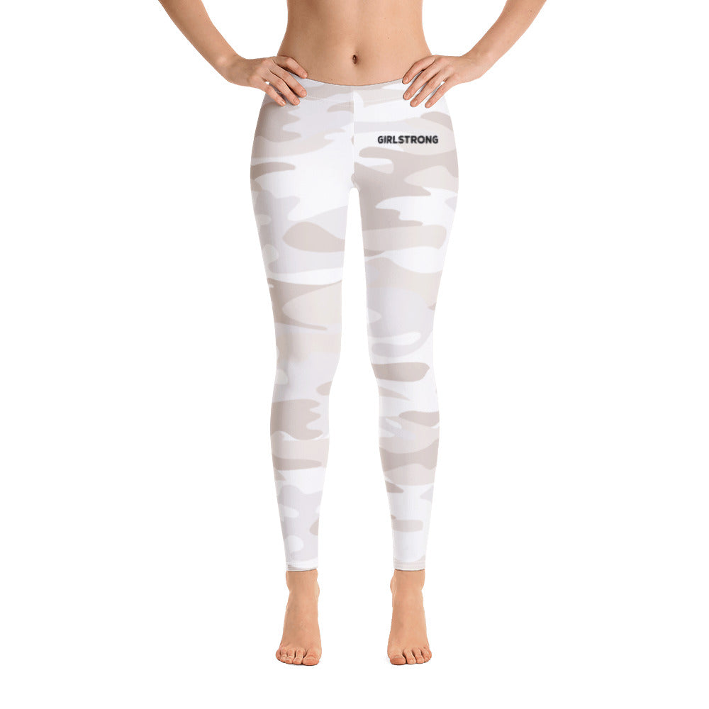 Girl wearing trendy camo leggings for girls-girlstronginc.com