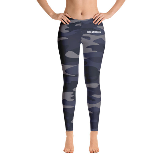 Woman wearing camo print leggings during a workout-girlstronginc.com