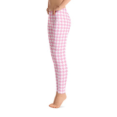 ELEVATED ESSENTIALS, THE PERFECT LEGGING PINK WHITE HOUNDSTOOTH