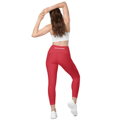 ELEVATED ESSENTIALS, THE PERFECT SIDE POCKET LEGGING RED