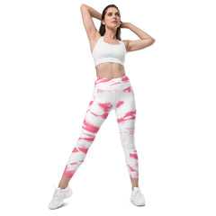 ELEVATED ESSENTIALS, THE PERFECT SIDE POCKET LEGGING WHITE TIE DYE