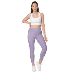 ELEVATED ESSENTIALS, THE PERFECT SIDE POCKET LEGGING PURPLE STRIPES