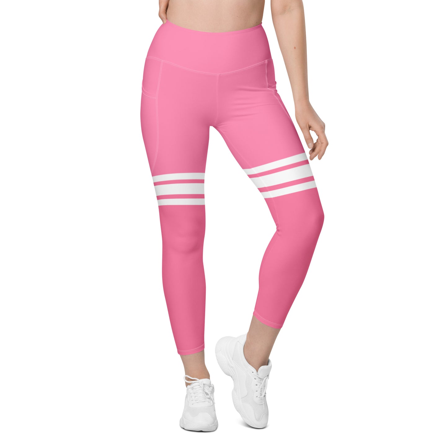 ELEVATED ESSENTIALS, THE PERFECT SIDE POCKET LEGGING THIGH HIGH HOT PINK