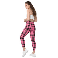 ELEVATED ESSENTIALS, THE PERFECT SIDE POCKET LEGGING HOT PINK CHECKS