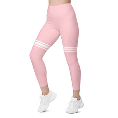 Close-up of vibrant color leggings with convenient side pockets-girlstronginc.com
