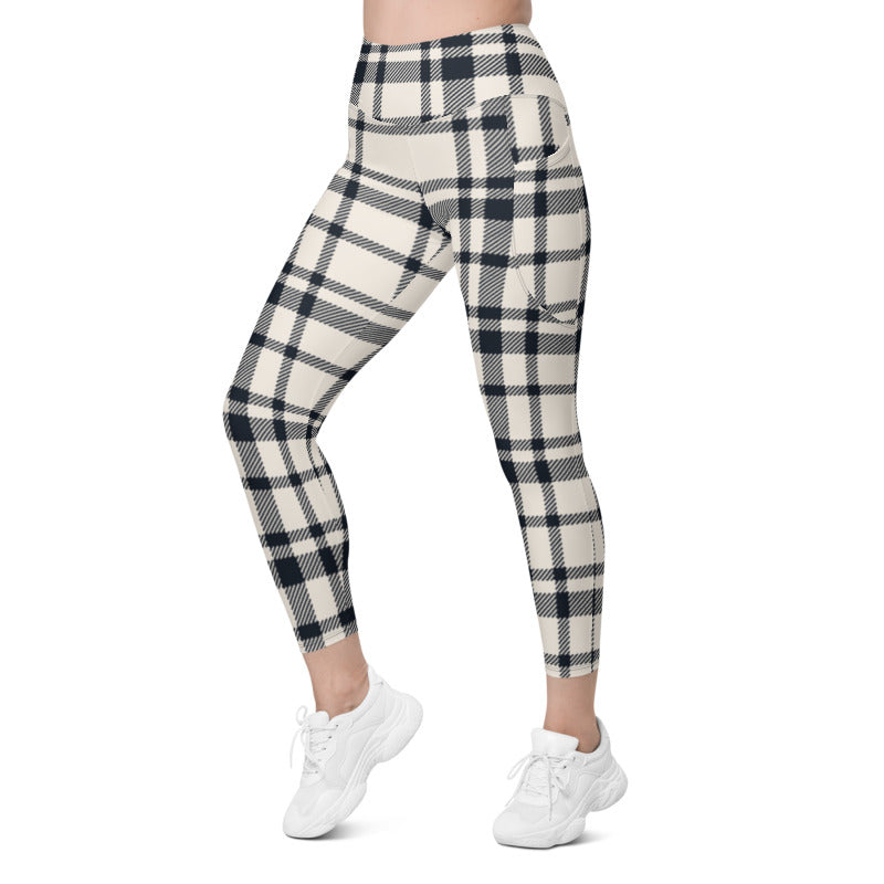 High waist checkered leggings for fashion-forward looks-girlstronginc.com