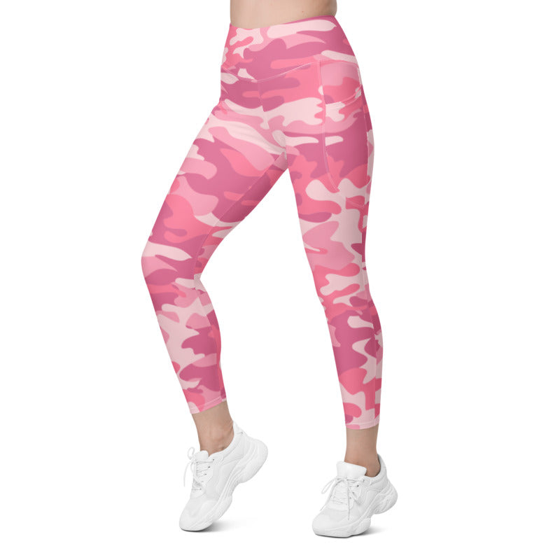 Stylish and comfortable camo pattern leggings with side pockets for active women-girlstronginc.com