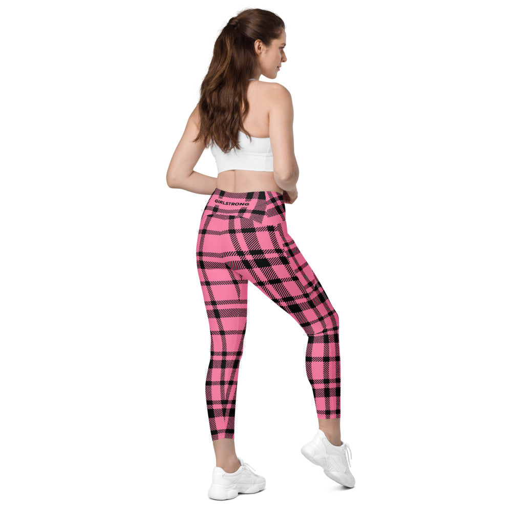 ELEVATED ESSENTIALS, THE PERFECT SIDE POCKET LEGGING HOT PINK CHECKS