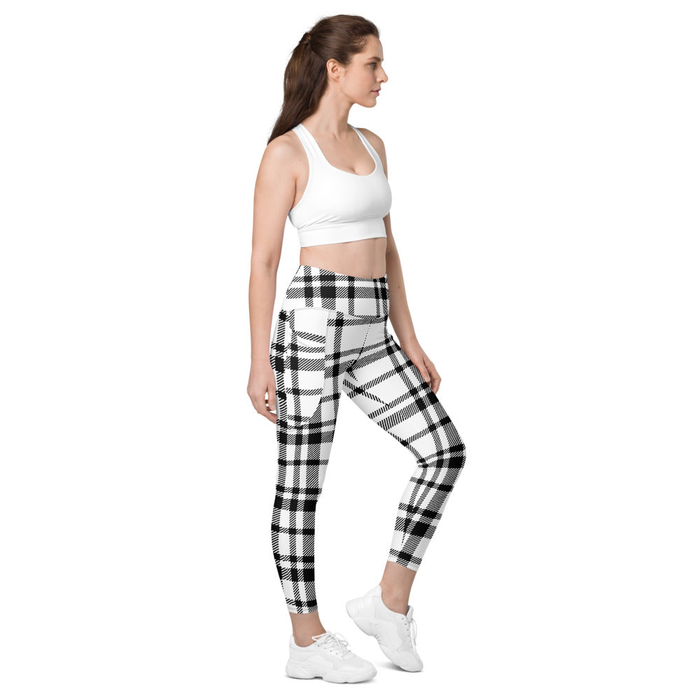 ELEVATED ESSENTIALS, THE PERFECT SIDE POCKET LEGGING WHITE CHECKS