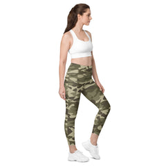 ELEVATED ESSENTIALS, THE PERFECT SIDE POCKET LEGGING GREEN CAMO