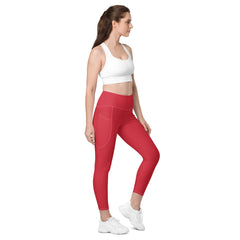 ELEVATED ESSENTIALS, THE PERFECT SIDE POCKET LEGGING RED