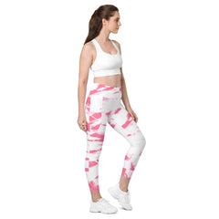 ELEVATED ESSENTIALS, THE PERFECT SIDE POCKET LEGGING WHITE TIE DYE
