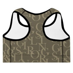 ELEVATED ESSENTIALS, THE PERFECT PADDED SPORTS BRA ARMY GREEN GIRLSTRONG