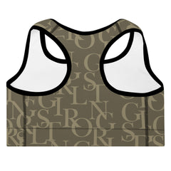 ELEVATED ESSENTIALS, THE PERFECT PADDED SPORTS BRA ARMY GREEN GIRLSTRONG