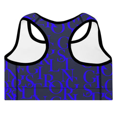 ELEVATED ESSENTIALS, THE PERFECT PADDED SPORTS BRA NAVY GIRLSTRONG