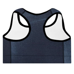 ELEVATED ESSENTIALS, THE PERFECT PADDED SPORTS BRA DENIM BLUE