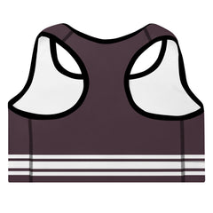ELEVATED ESSENTIALS, THE PERFECT PADDED SPORTS BRA WINE & WHITE STRIPES