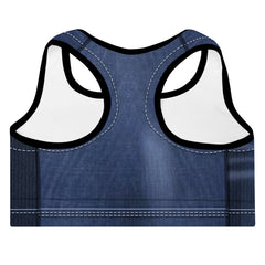 ELEVATED ESSENTIALS, THE PERFECT PADDED BLUE JEANS SPORTS BRA