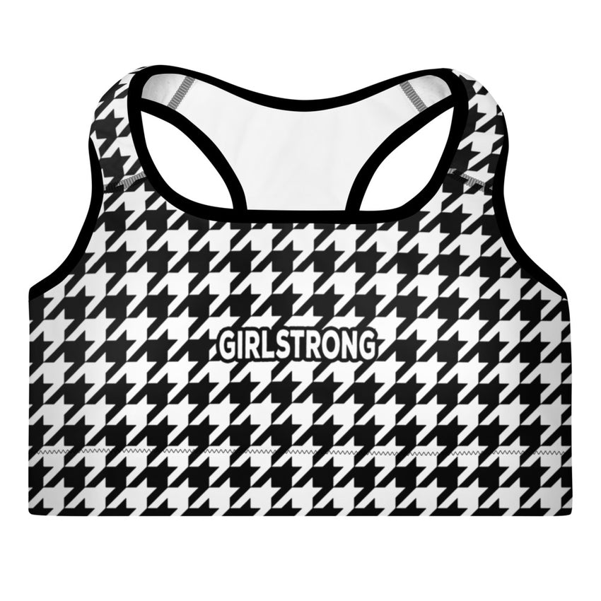 Stylish Houndstooth Sports Bra for Women-girlstronginc.com