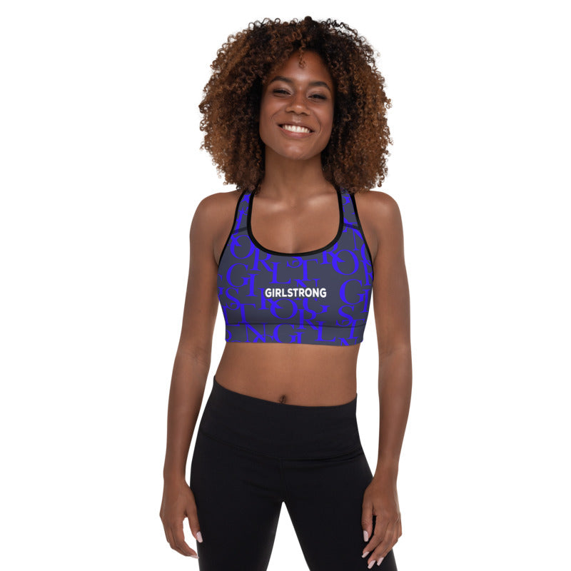ELEVATED ESSENTIALS, THE PERFECT PADDED SPORTS BRA NAVY GIRLSTRONG