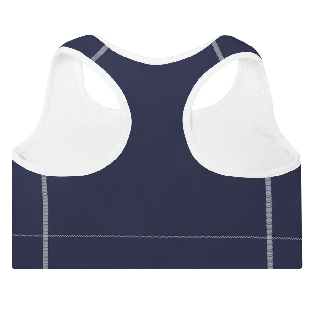 ELEVATED ESSENTIALS, THE PERFECT PADDED SPORTS BRA NAVY BLUE