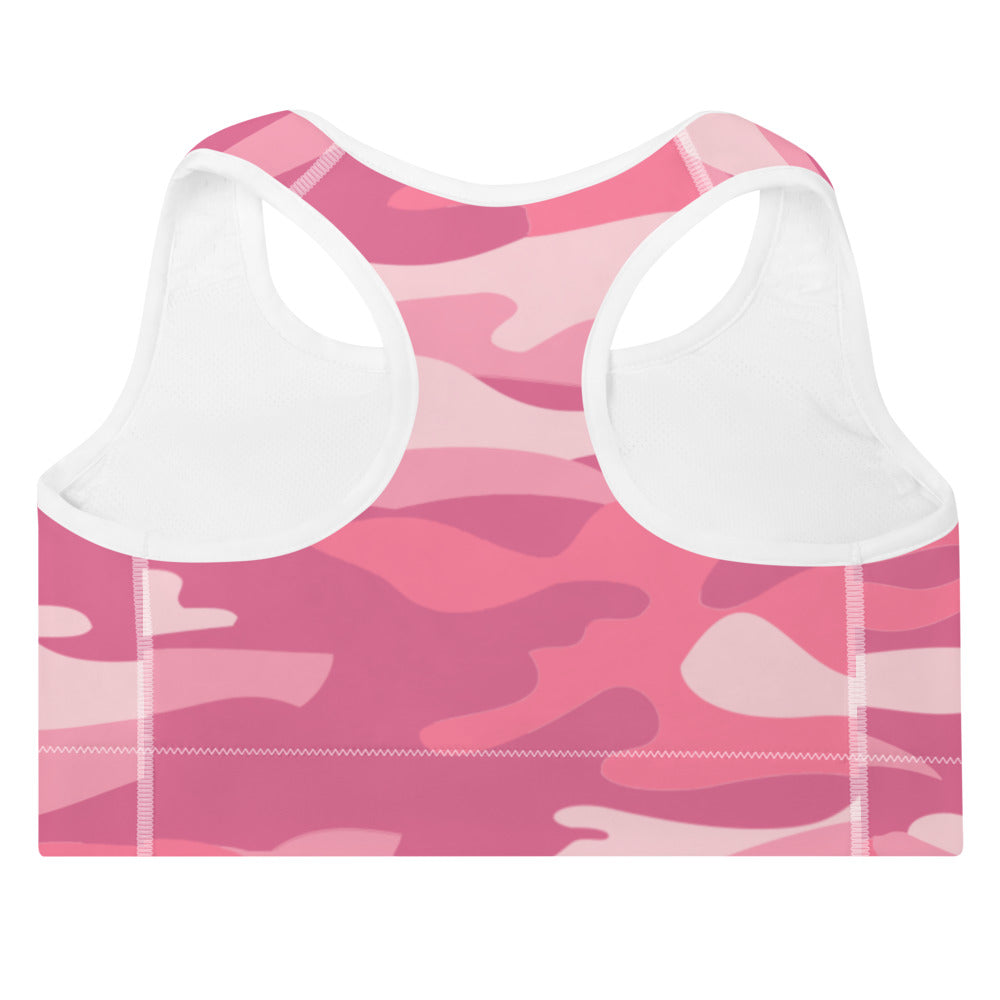 ELEVATED ESSENTIALS, THE PERFECT PADDED SPORTS BRA PINK CAMO