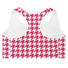 ELEVATED ESSENTIALS, THE PERFECT PADDED SPORTS BRA RED HOUNDSTOOTH