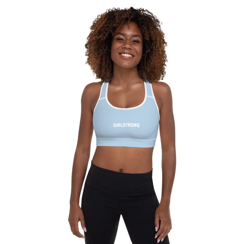 ELEVATED ESSENTIALS, THE PERFECT PADDED SPORTS BRA LIGHT BLUE
