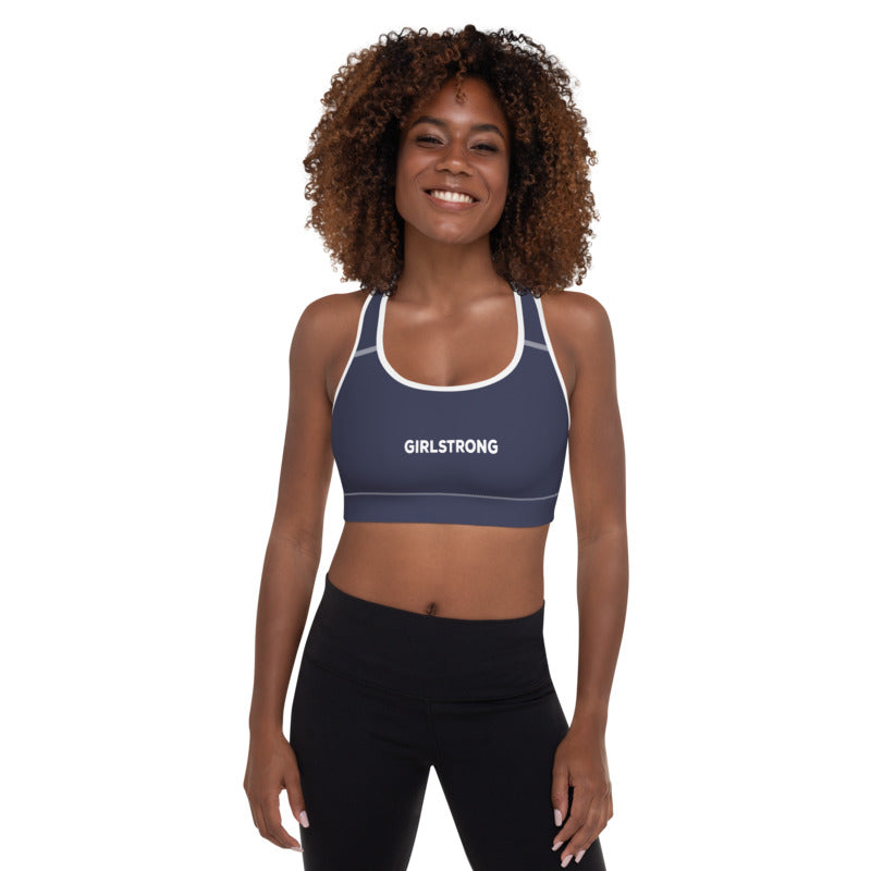 ELEVATED ESSENTIALS, THE PERFECT PADDED SPORTS BRA NAVY BLUE