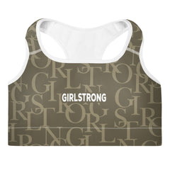 ELEVATED ESSENTIALS, THE PERFECT PADDED SPORTS BRA ARMY GREEN GIRLSTRONG