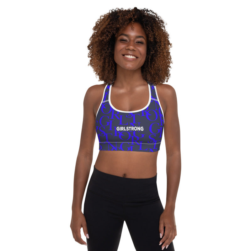 ELEVATED ESSENTIALS, THE PERFECT PADDED SPORTS BRA NAVY GIRLSTRONG