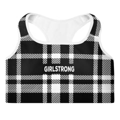 Trendy sports bra with checks print-girlstronginc.com