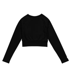 THE ESSENTIAL LONG SLEEVE FITTED BLACK CROP TOP