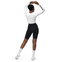 THE ESSENTIAL LONG SLEEVE FITTED WHITE CROP TOP
