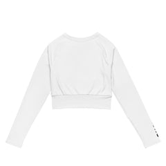 THE ESSENTIAL LONG SLEEVE FITTED WHITE CROP TOP
