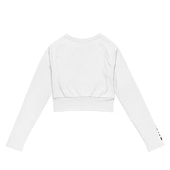 THE ESSENTIAL LONG SLEEVE FITTED WHITE CROP TOP