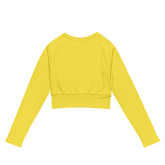 THE ESSENTIAL LONG SLEEVE FITTED BRIGHT YELLOW CROP TOP