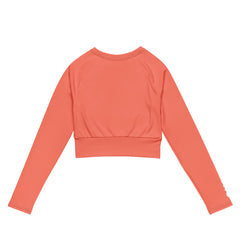 THE ESSENTIAL LONG SLEEVE FITTED BRIGHT ORANGE CROP TOP