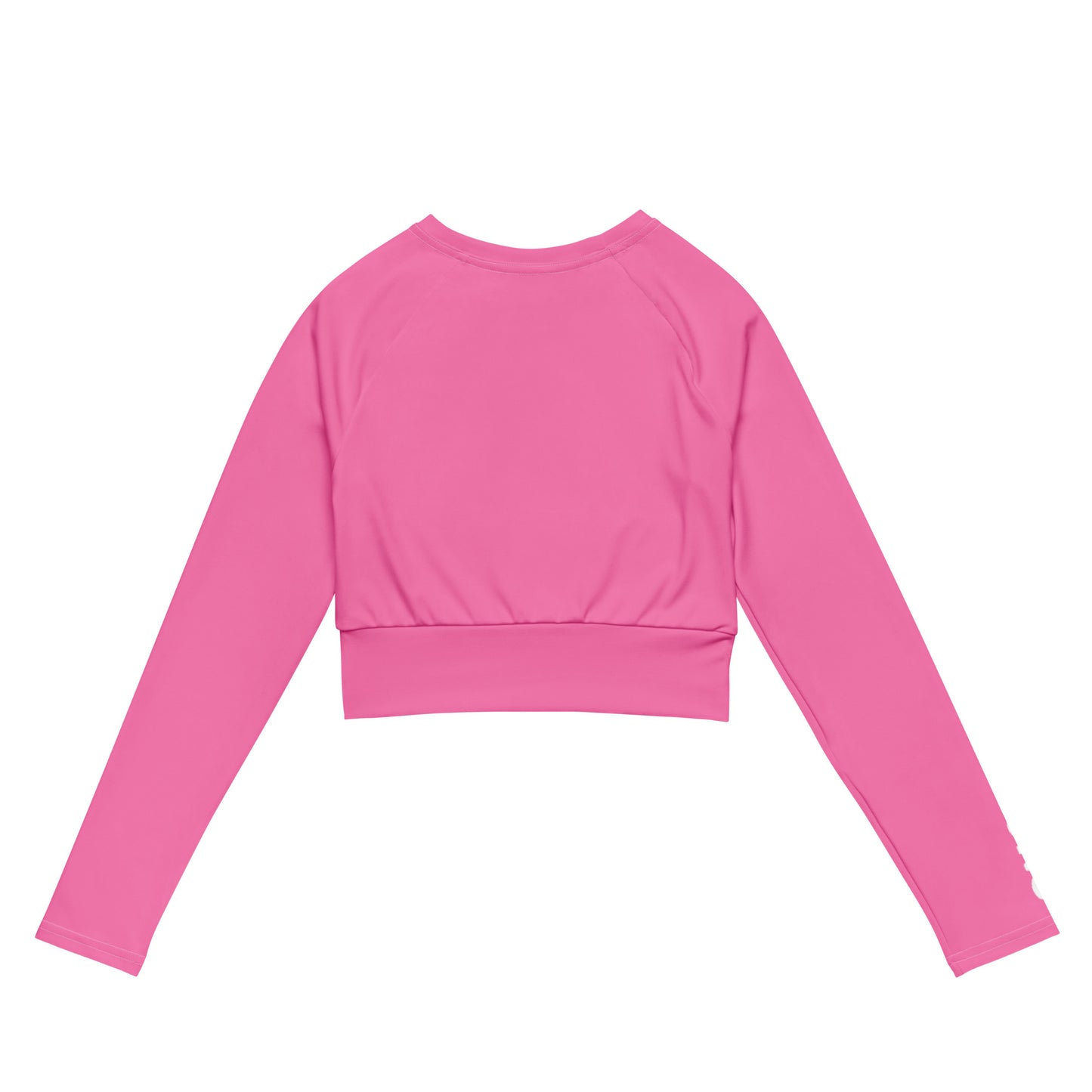 THE ESSENTIAL, SOFT STRETCH, LONG SLEEVE FITTED CROP TOP BRIGHT PINK