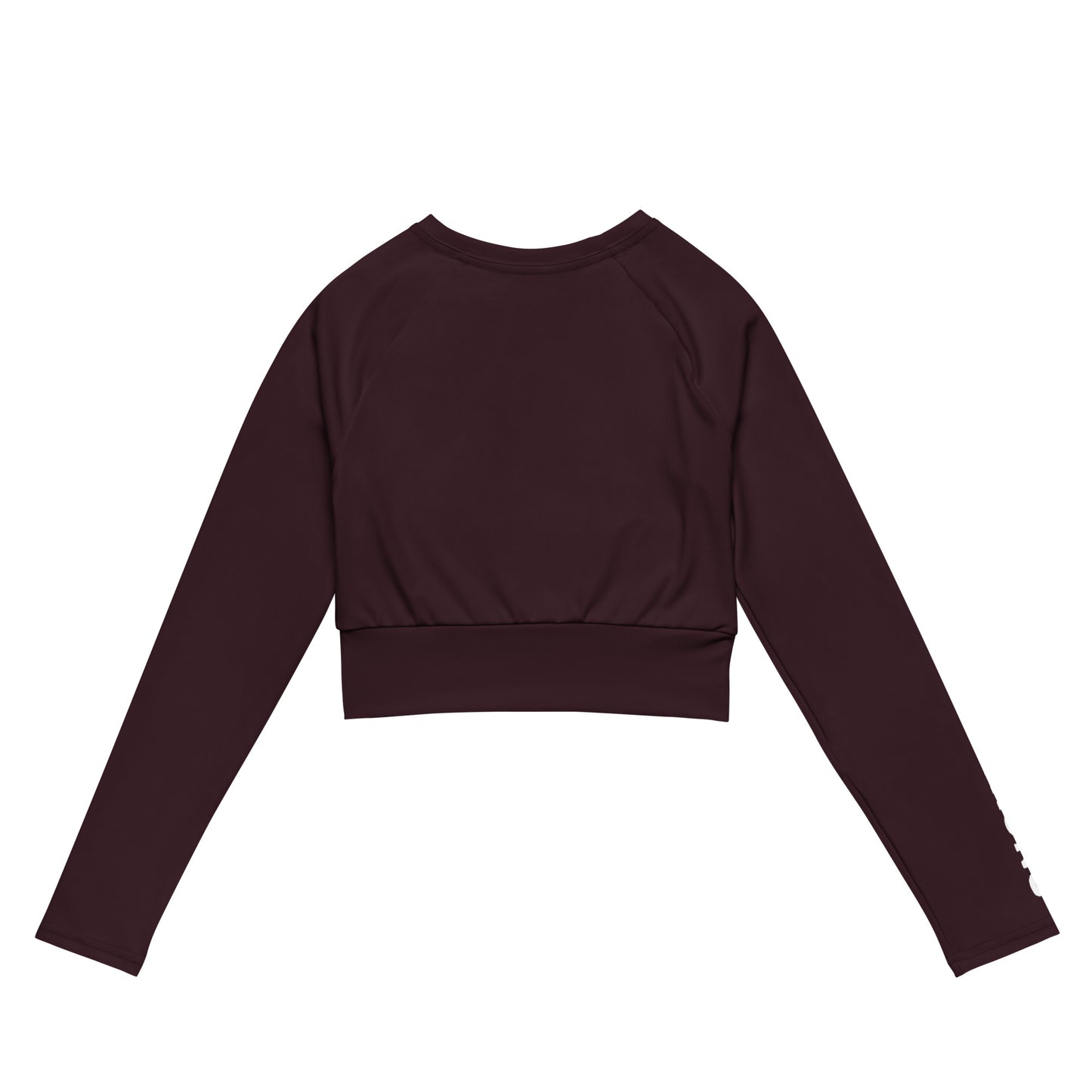 THE ESSENTIAL, SOFT STRETCH,  LONG SLEEVE FITTED CROP TOP CABERNET