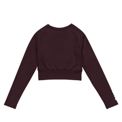 THE ESSENTIAL LONG SLEEVE FITTED CABERNET CROP TOP
