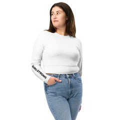 THE ESSENTIAL LONG SLEEVE FITTED WHITE CROP TOP