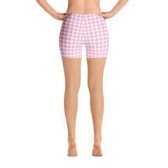 ELEVATED ESSENTIALS, THE PERFECT SPORT SHORTS PINK WHITE HOUNDSTOOTH