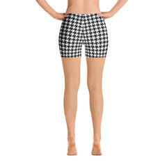 ELEVATED ESSENTIALS, THE PERFECT SPORT SHORTS BLACK WHITE HOUNDSTOOTH