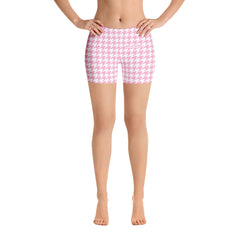 Stylish houndstooth printed shorts for women's fashion-girlstronginc.com