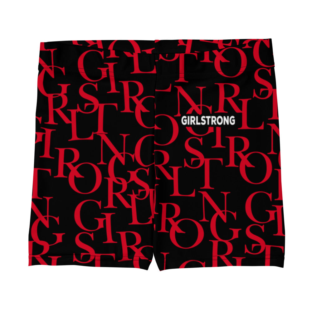 ELEVATED ESSENTIALS, THE PERFECT SPORT SHORTS BLACK & RED GIRLSTRONG