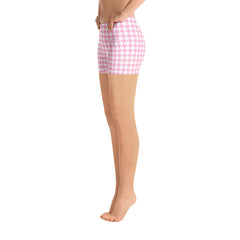 ELEVATED ESSENTIALS, THE PERFECT SPORT SHORTS PINK WHITE HOUNDSTOOTH
